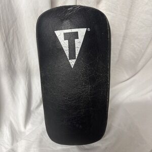 Title Classic Thai Kick Pad One Genuine Leather Boxing MMA Training Black Gym